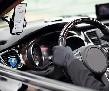 Taxi app is on phone