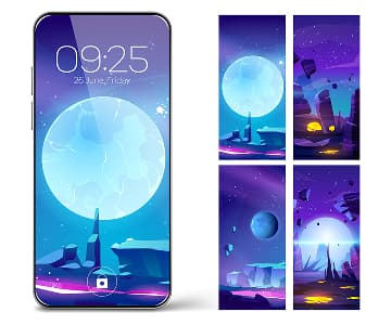 Views of application screens