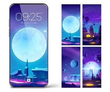 Views of application screens